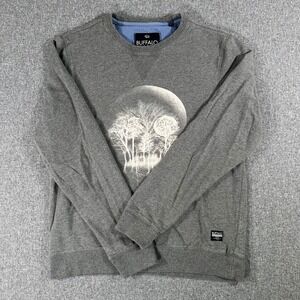 Buffalo David Bitton Mens Gray Moon Tree Graphic Sweatshirt Pullover Size M